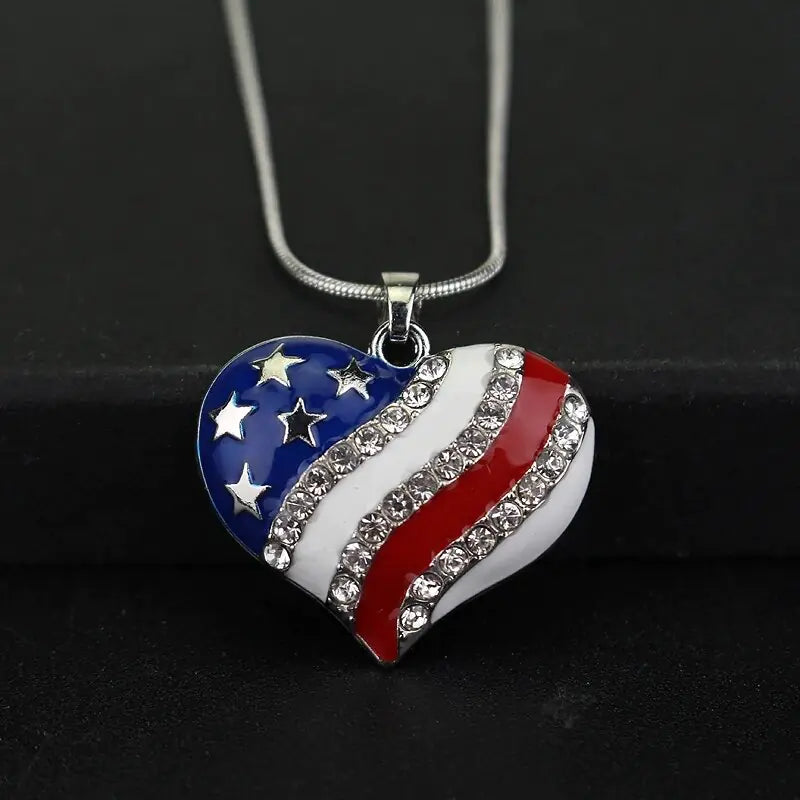 Patriotic American Flag Necklace